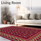Crimson Laurel Leaf Scatter Rug