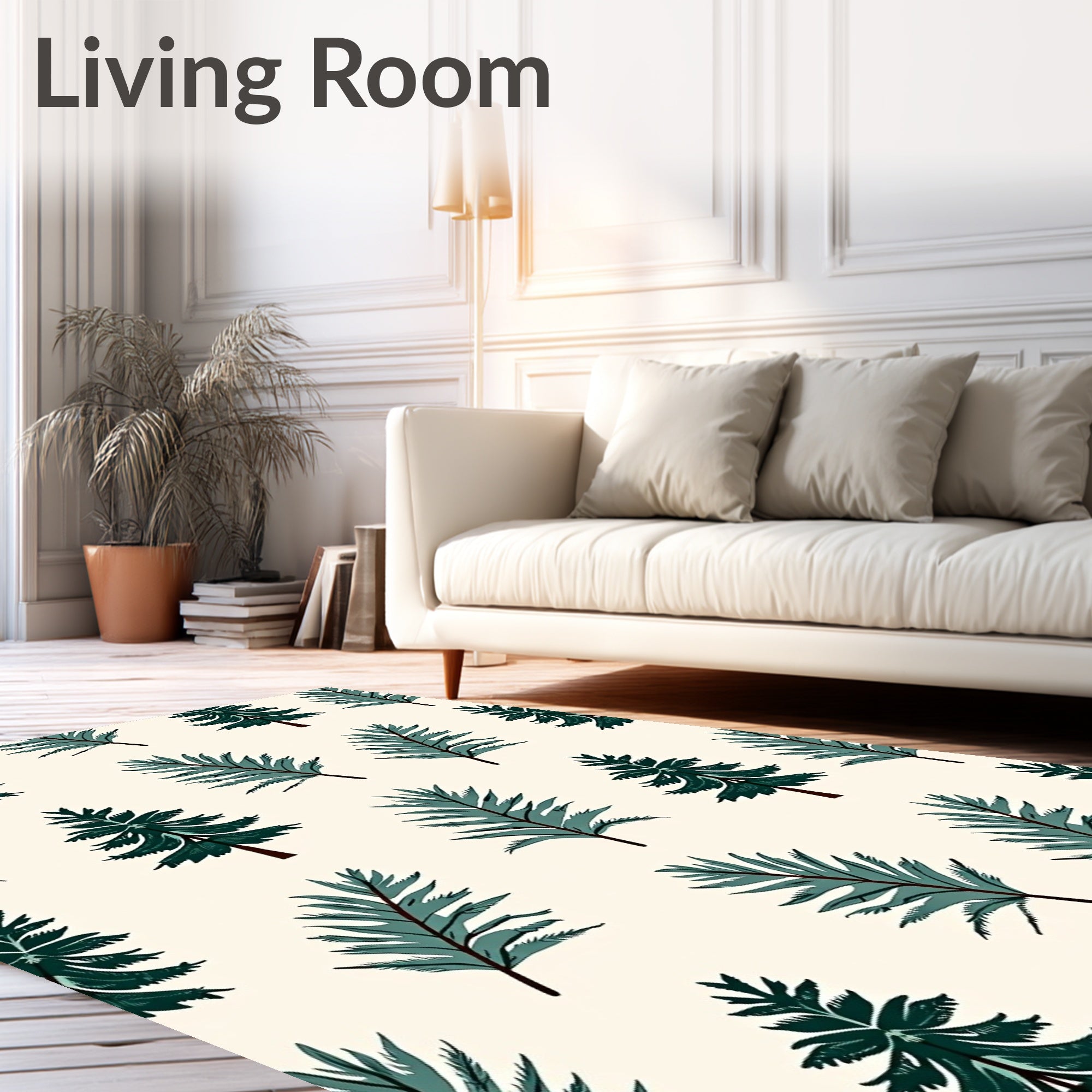 Forest Pine Leaf Collage Rug