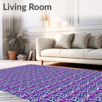 Navy Pink Geometric Maze Rug