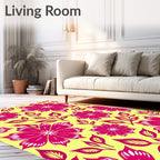 Vibrant Fuchsia Floral Bloom Garden Rug