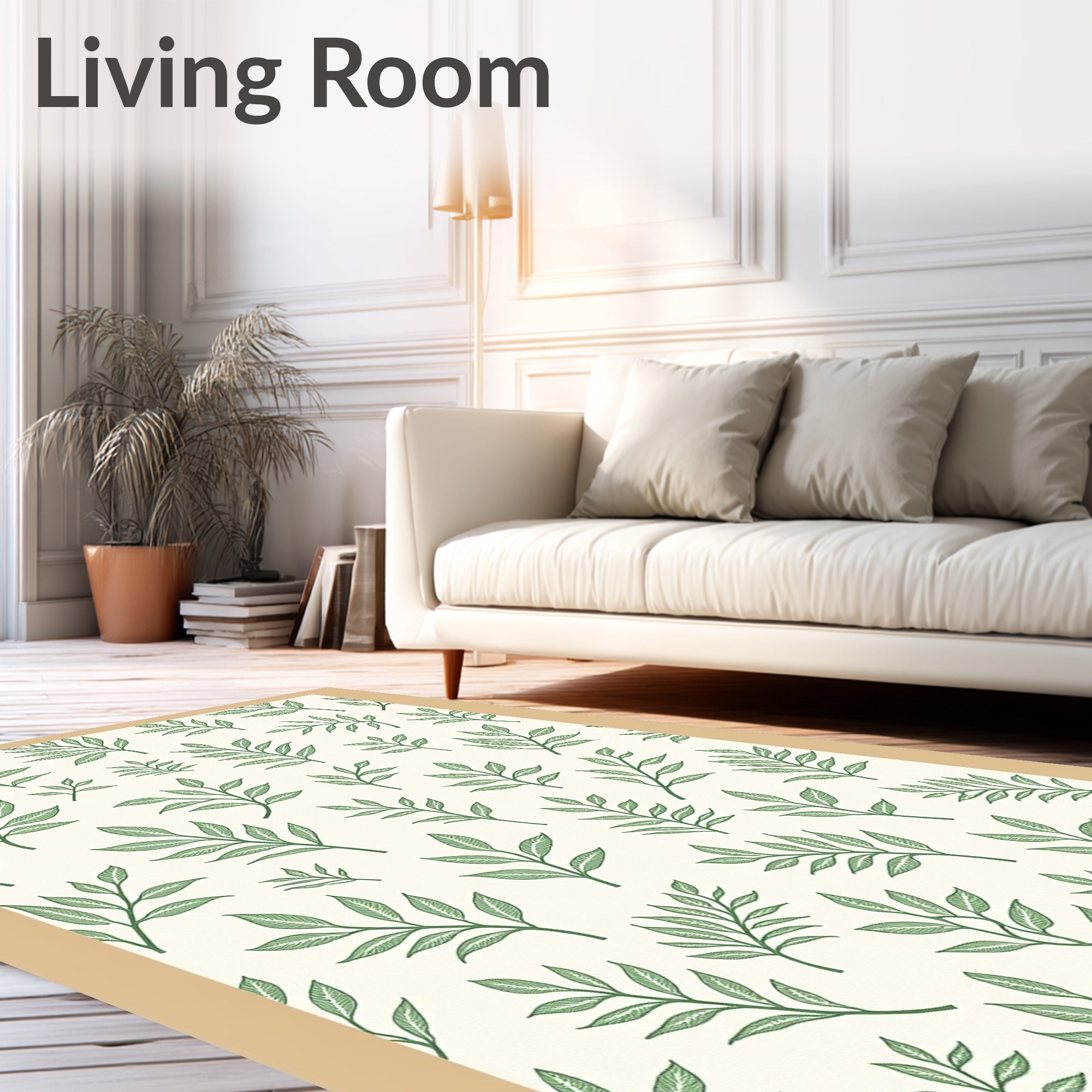 Verdant Foliage Botanical Sprigs Rug