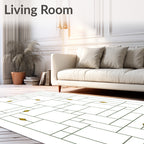 Modern Geometric Gold Diamond Rectangular Rug