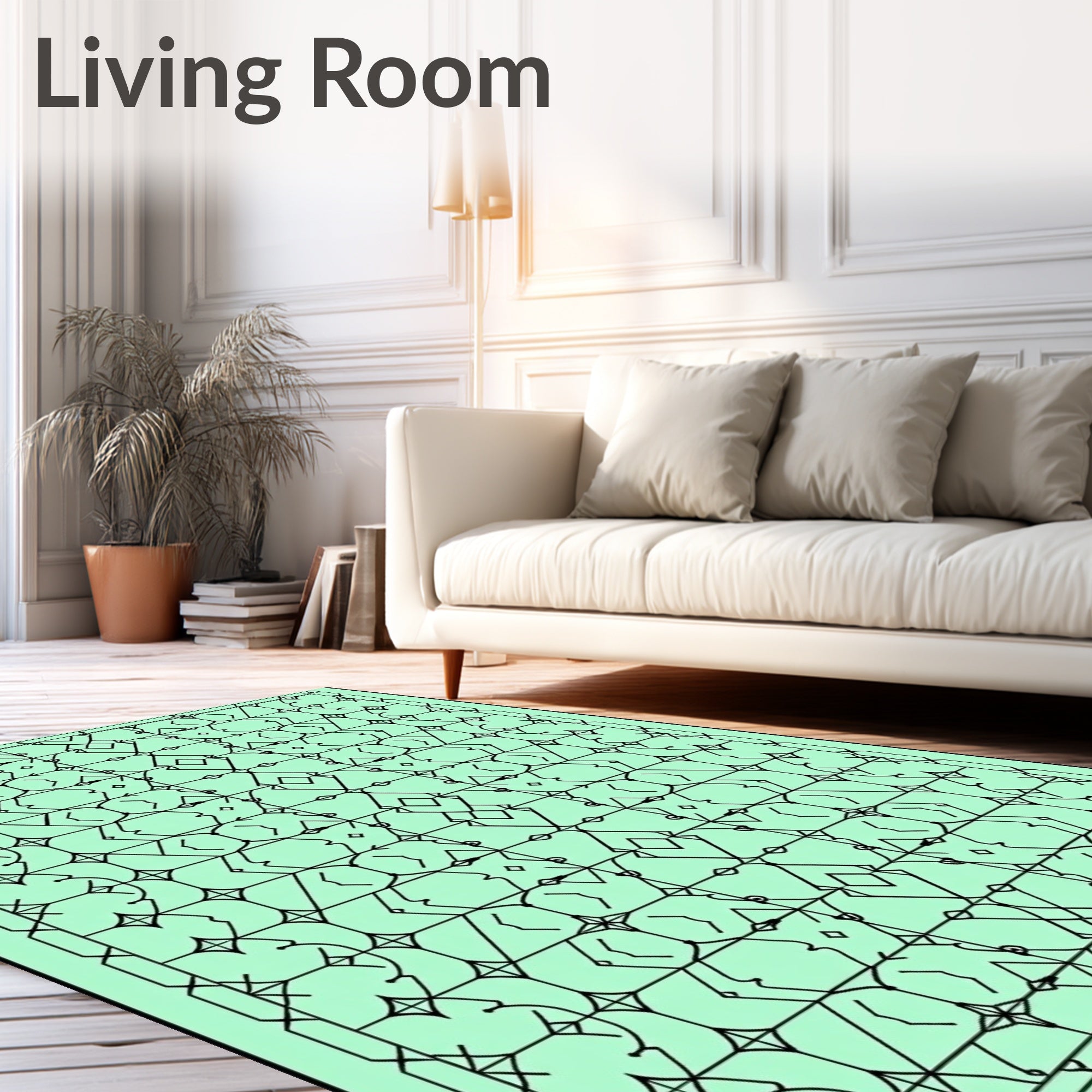 Black Diamond Geometric Symmetry Rug