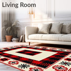 Buffalo Check Floral Border Rug