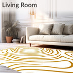 Golden Swirl Abstract Texture Rug
