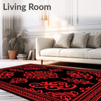 Bold Red Intricate Floral Medallion Rug