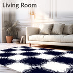 Monochrome Grid Medallion Rug