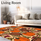 Harvest Pumpkin Leaf Autumn Rug
