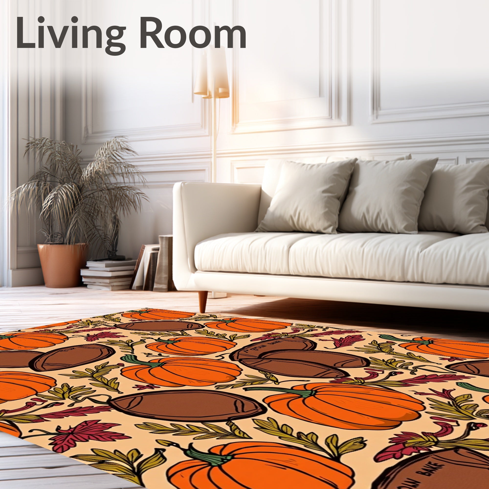 Harvest Pumpkin Leaf Autumn Rug