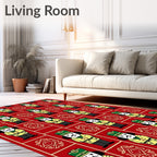 Holiday Nutcracker Red Geometric Rug