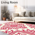 Red Floral Medallion Arch Rug