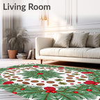 Evergreen Berry Holly Garland Rug