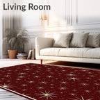 Crimson Starburst Celestial Burst Rug
