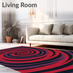 Crimson Purple Swirling Vortex Rug