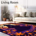 Mystic Autumn Witch Silhouette Rug