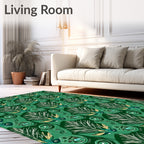 Emerald Forest Abstract Foliage Rug