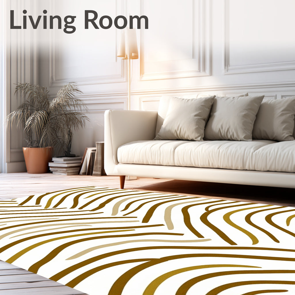 Earthy Curves Intersecting Waves Rug