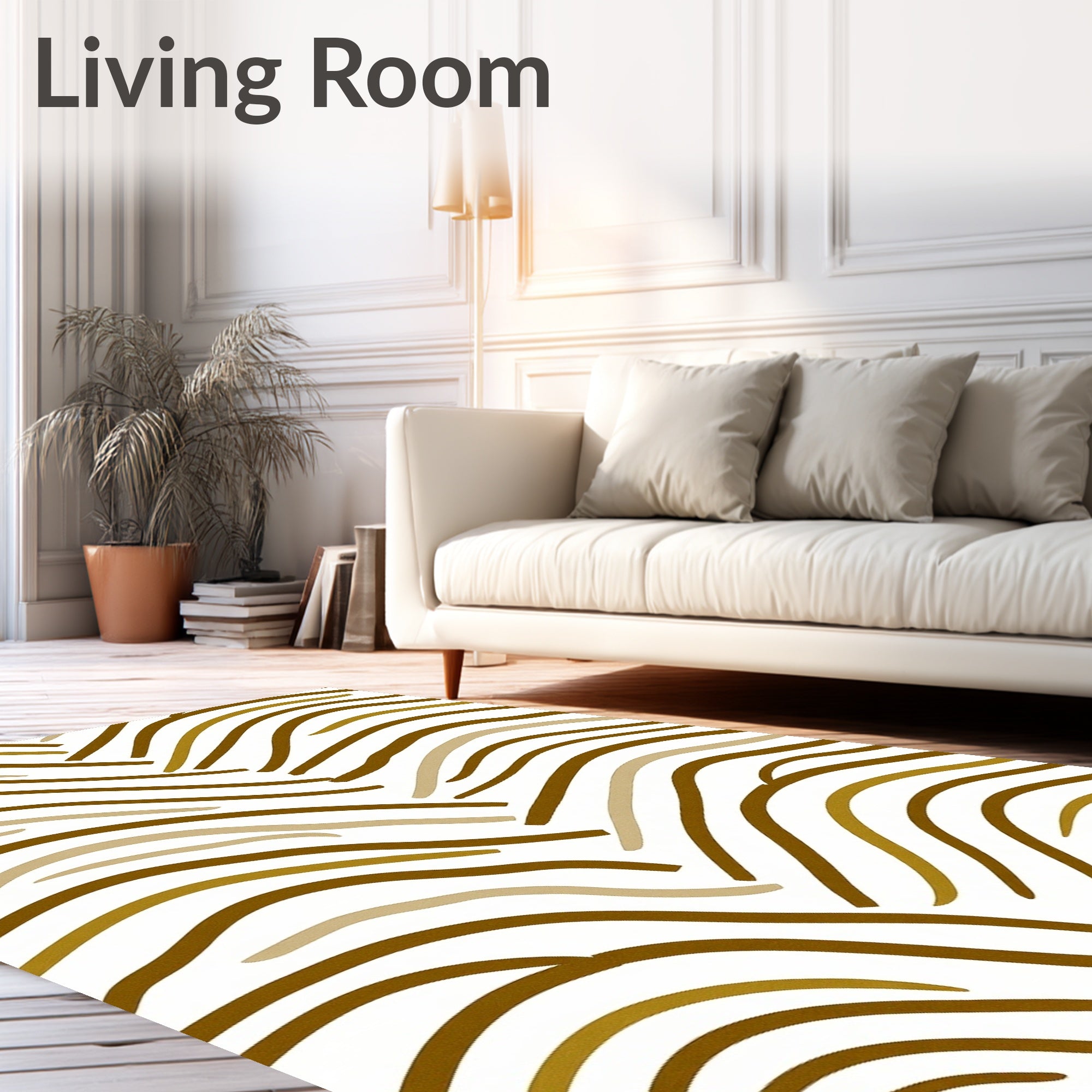 Earthy Curves Intersecting Waves Rug