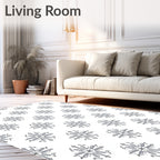 Classic Grey Floral Motif Rug