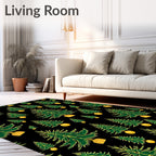 Emerald Green Christmas Tree Ornaments Rug