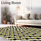 Diagonal Yellow Geometric Abstract Rug