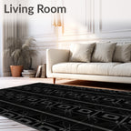 Dark Gray Geometric Starburst Medallion Rug