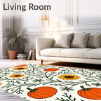 Autumn Harvest Sunflower Pumpkin Branches Rug