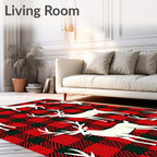 Red and Green Buffalo Check Deer Rug