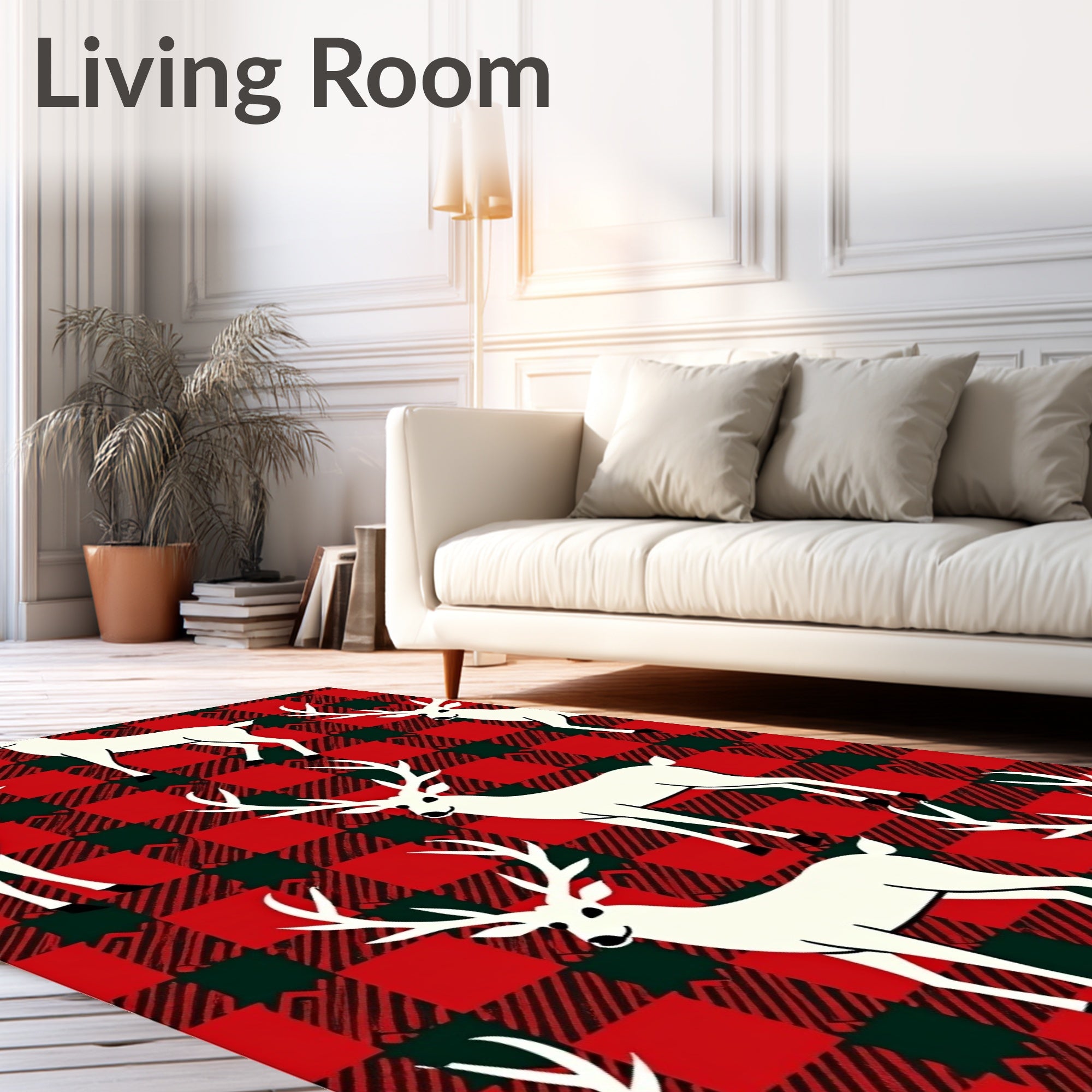 Red and Green Buffalo Check Deer Rug