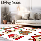 Gingerbread Houses Festive Holiday Collection Rug