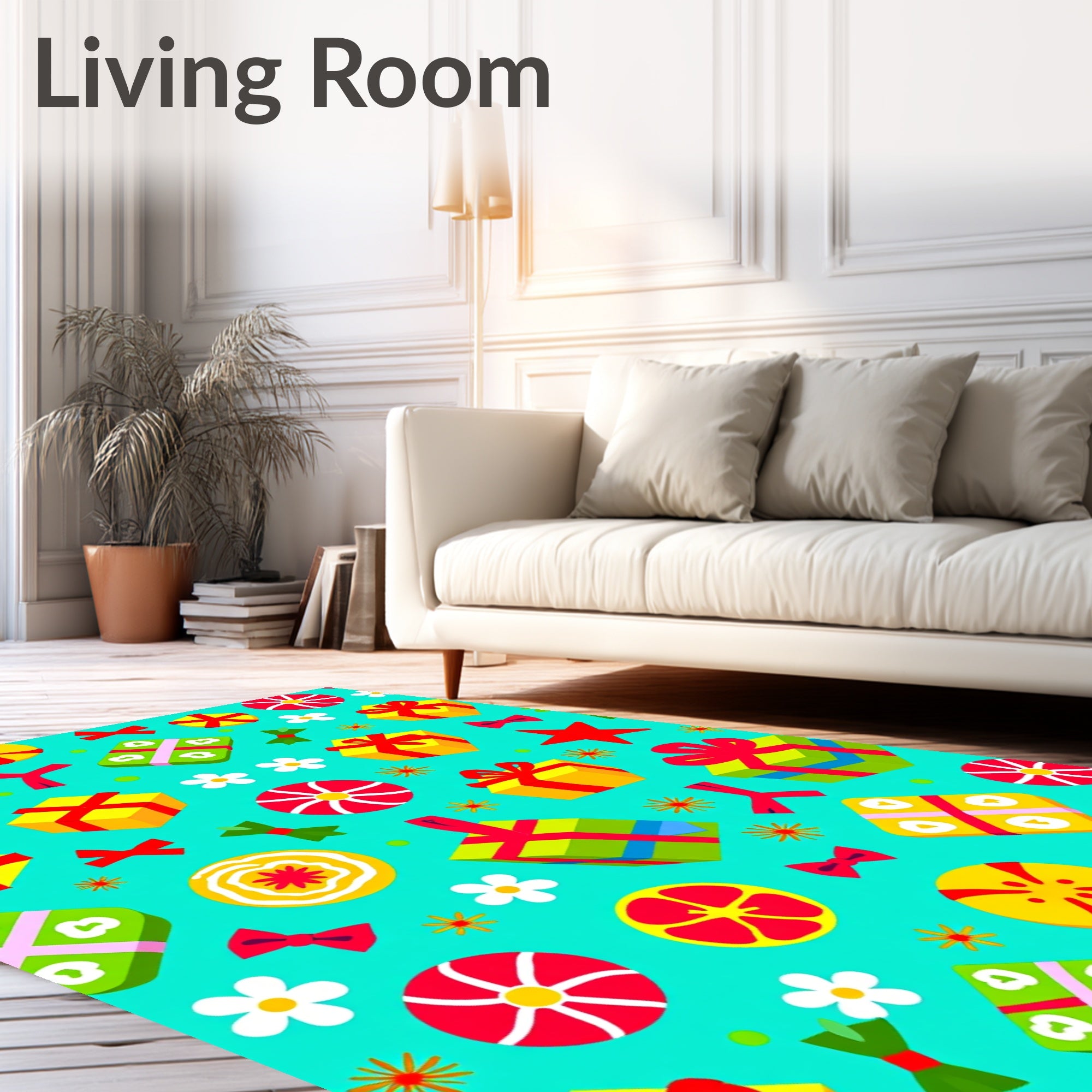 Joyful Gift Boxes Flower Star Medley Rug