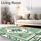 Sage Cream Floral Lattice Rug