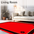 Bold Red Starburst Border Rug
