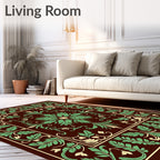 Rich Brown Emerald Botanical Garden Rug
