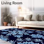 Light Blue Starburst Floral Medallion Rug