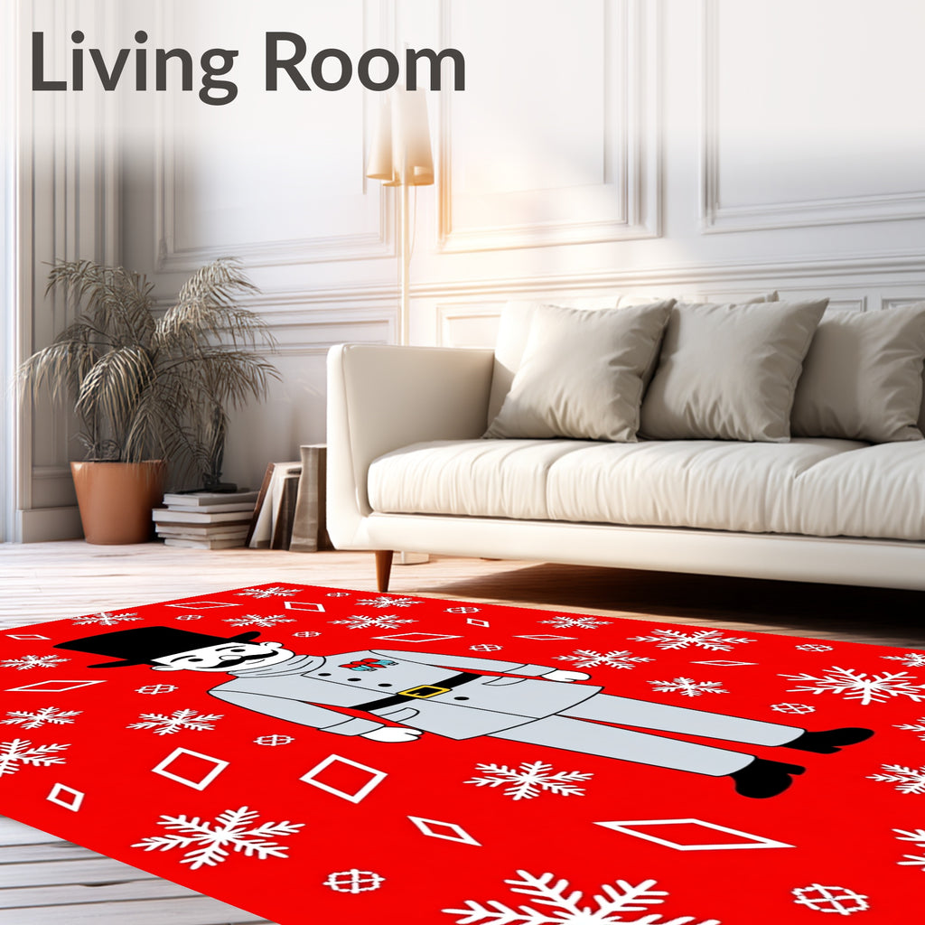 Festive Red Snowflake Soldier Rug