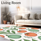 Autumn Pumpkin Leaves Swirl Rug