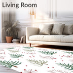Whimsical Forest Friends Red Berry Rug