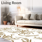 Gold Floral Vine Whimsical Nature Rug