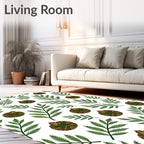 Green Pine Cone Foliage Repeat Rug