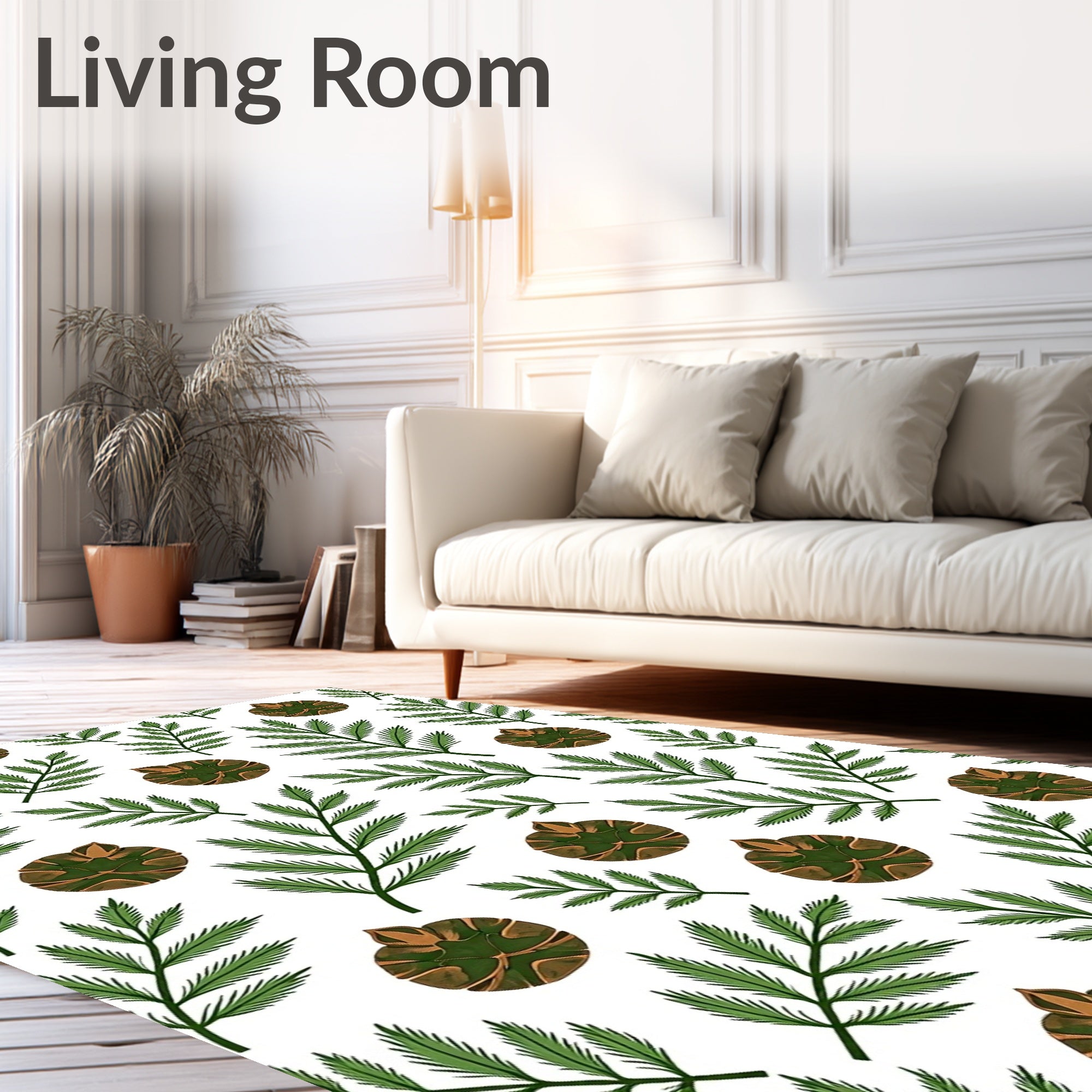Green Pine Cone Foliage Repeat Rug