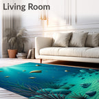 Undersea Nautilus Shell Coastal Scene Rug