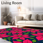 Vibrant Fuchsia Floral Garden Rug