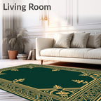 Emerald Golden Ornate Border Rug