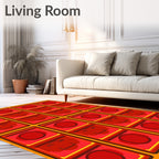 Red Orange Joyful Face Stack Rug