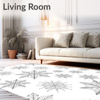 Gray Sketchy Snowflake Scatter Rug
