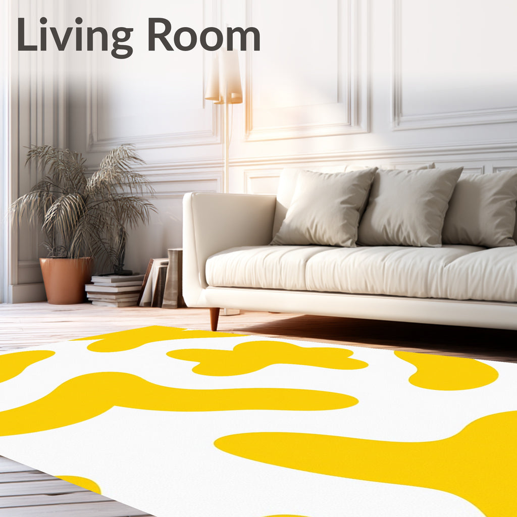 Yellow Abstract Blob Harmony Rug