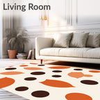 Orange Leaf Brown Dot Contemporary Rug