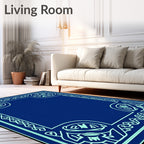 Deep Blue Celtic Knot Border Rug