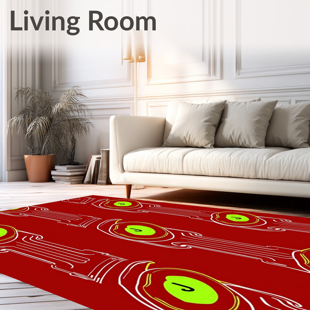 Red Columnar J Image Rug